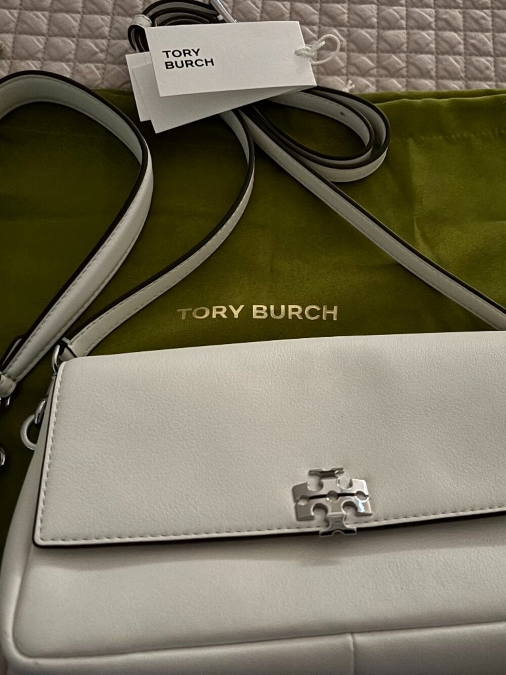 TORY BURCH BIANCO HANDBAG W 2 STRAPS